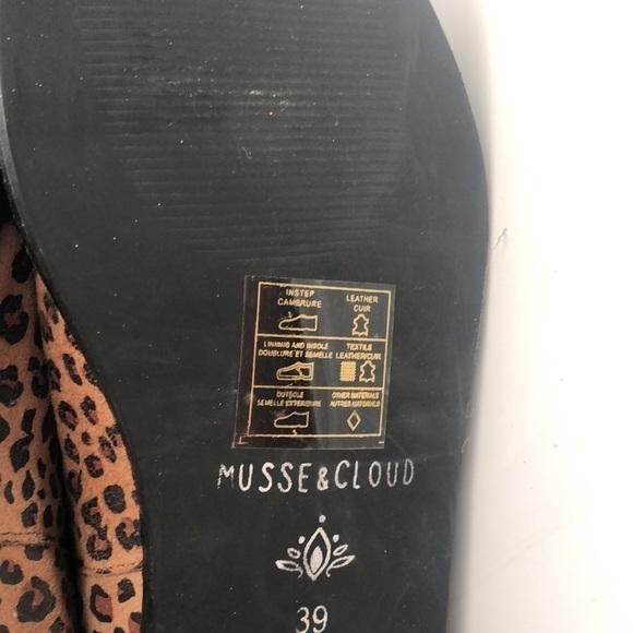 Musse & Cloud ankle booties leopard print studded easy slip on brown & balck tan - Picture 8 of 11